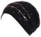 Unbekannt Berretto per ventilatore, turbante, musulmano, lungo, indiano, da donna, con testa indiana, Nero , Taglia unica