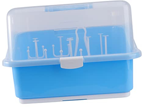 Kisangel Box Baby Mit Küchenregal Zuhause Sportflasche Trockner Etuis Tragbare Deckel Pflegeartikel Haushalt Trinkständer Behälter Praktischer Halter Säuglingssauger Box Für Sauger Baby