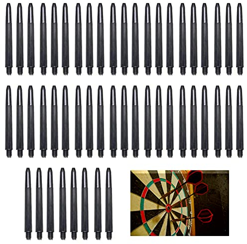 BAOSROY Dart Schaft,Dart-Schäfte,Dartschäfte Kunststoff,Schraubengewinde Kunststoff Dartpfeile,Dartpfeil Schäfte,Schwarz Dartschaft mit Standard 2BA Schraubengewinde,Schwarz, 50PCS