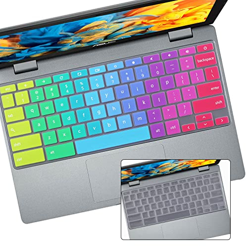 2 x Tastatur-Abdeckungen für 2020–2022 11,6 Zoll (29,5 cm), 35,6 cm (14 Zoll), ASUS Chromebook C203XA, C425, C403, C223, C214, C213, C204, C202, ASUS Chromebook CX1100, CX1101, CX1400 (2 Stück) Nicht