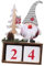 TOPBATHY 1pc Weihnachten Ständer Ornament Holz Desktop Decor für Santa Claus Kalender Design Grau Hut Vater Weihnachten Ornament