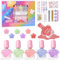 ETYJO Childrens Nail Varnish - Peel Off Non Toxic Nail Polish for Kids, 6 Color Rainbow Quick Dry Nail Polish, Water-Based Toddler Nail Varnish Kids Party Favors for Toddlers Makeup