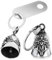BETESSIN Schlüsselanhänger Motorrad Glöckchen Biker Guardian Bell Glücksbringer Glocke Glockenanhänger Auto Schlüsselband Schlüssel Glocke Anhänger mit Herzenmuster Geschenk Silber B