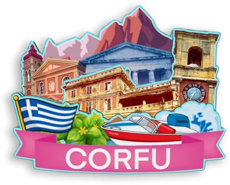 Quwsne Refrigerator Magnet Corfu Greece Fridge Magnet City Travel Souvenirs Tourist Gifts 3D Classic Landmarks Handmade Crafts Home Decoration -1739