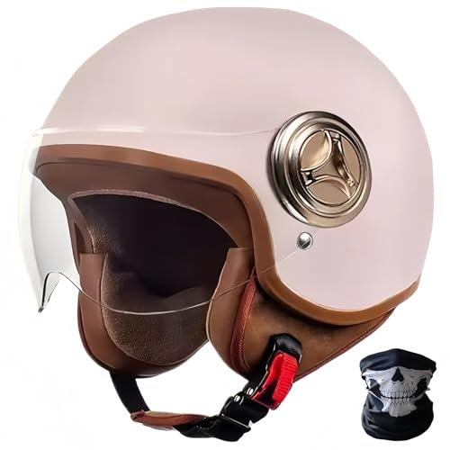 STRTG 3/4 Retro-Motorradhelm,Rollerhelm Mit Visier,ECE-Zugelassener Retro-Jet-Helm Für Damen Und Herren,Moped,Motorrad Für Vespa, ATV, Moped 6