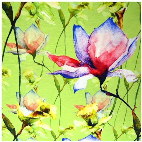 Jersey Sommerblumen ab 1m Viskose Sommerstoff Meterware Digitaldruck Jerseystoff, Motiv:Motiv 2