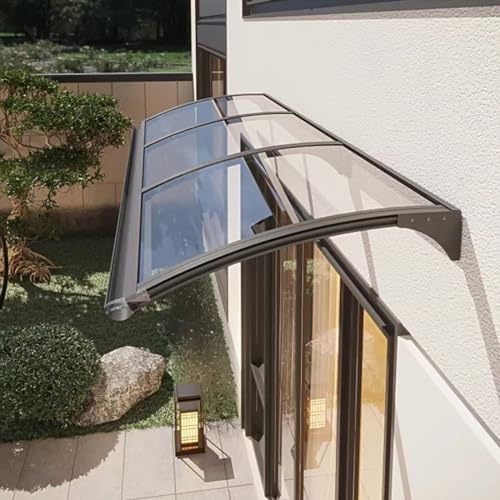 Außenmarkise, Regenschutz, schalldicht, Terrassenüberdachung mit transparentem Polycarbonat und Aluminiumrahmen, modernes Design für die Haustür, Wetterschutz