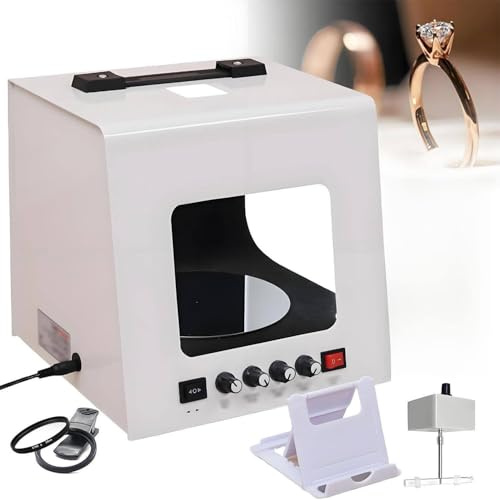 Portable Mini Photo Studio Light Box for Jewelry, Softbox Shooting Tent with Phone Holder, Uniform Lighting Kit for Small Items Photography, TB200