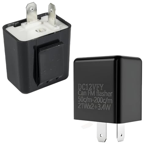 AYHYHLJZJ 2 Stück Universal 2 polig Blinkerrelais 12V, einstellbare Blinkfrequenz, blinker relais 12v für Motorräder, Roller und Autos, Lastunabhängig