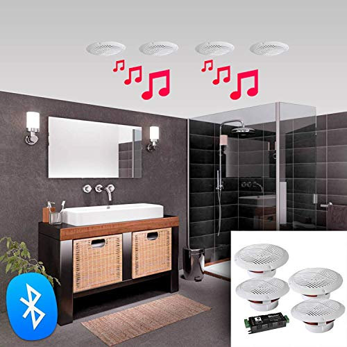 Kit 4 Haut-parleurs 160W étanches E-AUDIO avec BLUETOOTH E-AUDIO B403BL