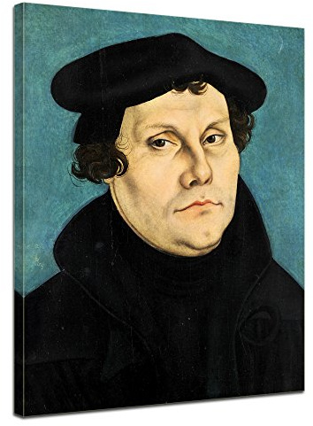 Bilderdepot24 Bild auf Leinwand | Martin Luther - Lucas Cranach Martin Luther in 50x70 cm als Wandbild | Wand-deko Dekoration Wohnung alte Meister | NEU-180224-50x70-ml1528