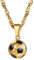 PROSTEEL 3D Fußball Design Anhänger Halskette 18k vergoldet Ball Form Kettenanhänger mit 55+5cm Weizenkette Fußballfans Modeschmuck Accessoire für Männer Frauen