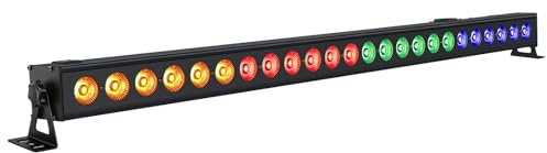 YeeSite LED Wash Light Bar - 40 RGBA 24LED DMX Stage Light Bar Sound Activated Auto Play Wall Washer Uplights for Wedding Church Club Birthday Party Stage Lighting