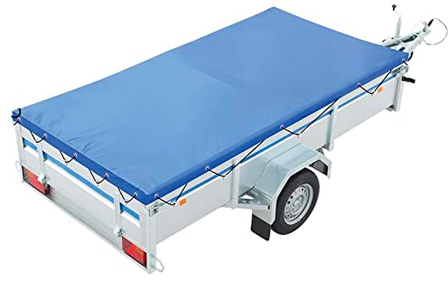 deiwo® Anhänger Flachplane Blau mit Gummigurt | 2 Größen zur Auswahl | passend für viele Kastenanhänger (2575x1345x50mm)