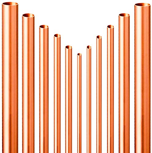 Kupferrohr Aussendurchmesser 22 mm Stangen Länge 50 cm 500 mm lang im Stück Wandstärke 1 mm gerades CU Rohr Leitung Hydraulik Gas Wasser Kälte Röhre Trinkwasser DVGW Qualität