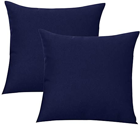 Augld Außen-/Innenbereich-Kissenbezug, wasserdicht, fester Kissenbezug 18x18 2PCS navy