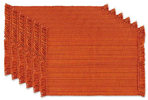 DII Variegated Tabletop Collection, Placemat Set3x19, Burnt Orange, 6 Piece