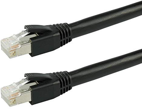 AIXONTEC 2m Cat.7 Erdkabel Netzwerkkabel RJ45 Patchkabel Cat7 UV Beständig und Wassergeschützt 10 Gigabit Klasse EA Outdoor Lankabel Verlegekabel zur Verlegung im Außenbereich Schwarz