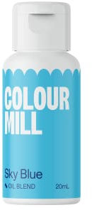 Colour Mill Oil Blend Sky Blue Lebensmittelfarbe auf Ölbasis - Lebensmittelfarben für Schokolade, Fondant, Cupcakes, Kuchen, Backen, Macaron - Food Coloring für Tortendeko - 20ml