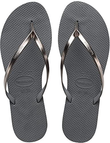 Havaianas - You Metallic, Bequeme, stylische und vielseitige Sandalen, Dünne Riemen mit Metallic-Finish, Kleiner Absatz, für Damen, 35/36 EU