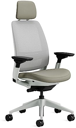 Steelcase Series 2 Ergonomischer Bürostuhl mit LiveBack Lumbalstütze, 4D-Armlehnen, anpassbarer Kopfstütze Trüffel