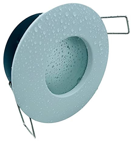 Partenopeautensili® Faretto con portalampada attacco GU10 Led impermeabile IP54 per bagno turco cromoterapia ad incasso (BIANCO, SENZA FARETTO)