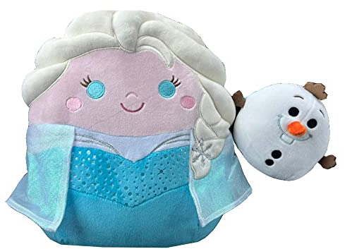 Squishmallows Official Kellytoy Disney Characters Squishy Soft Stuffed Plush Toy Animal (10 Inch, Elsa with Olaf)