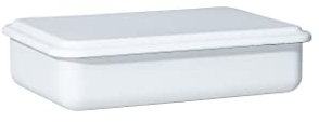 Riess, 0416-033, Vorratsbehälter mit Deckel, 23x15x5cm, Emaille, Design SERVE + STORE, WEISS, Gewicht 0,56kg, LBH: 23,4 x 15,7 x 5 cm