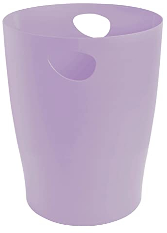 Exacompta 45364D ECOBIN Papierkorb Aquarel 15 Liter mit Griffen. Eleganter und robuster Papierkorb und Mülleimer im modernen Design Mauve