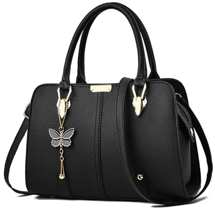 FANDARE Sac à Main Femme Sac à Bandouliere Sac Cabas PU Cuir Sac Fourre Sacoche Sac Porté Epaule Imperméable Sac Messager pour Voyage Travail Achats Fête Noir