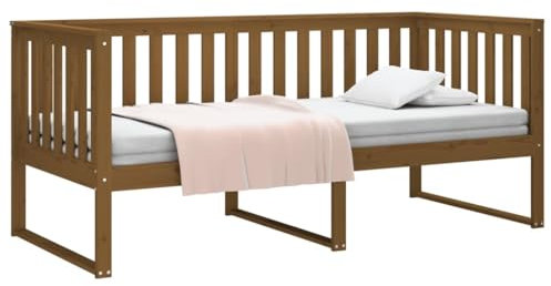 vidaXL Tagesbett Sofabett Gästebett Sofa Einzelbett Bettsofa Bett Bettgestell Schlafsofa Holzbett Bettrahmen Honigbraun 100x200cm Massivholz Kiefer