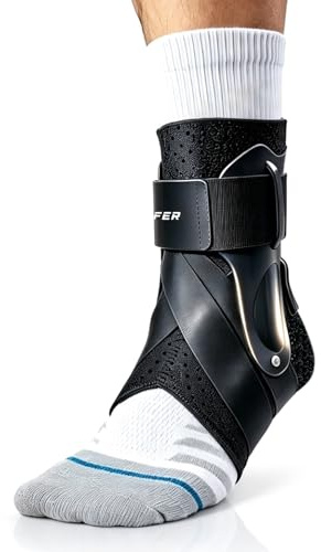 Hocafer Knöchelbandage für Damen und Herren – Knöchelstütze, verstauchte Knöchelbandage für Achillessehne, Verstauchung, Erholung von Verletzungen, Knöchelbandage zum Laufen, Basketball, Fußball (L,