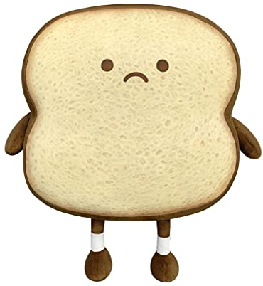 FIOERDTUIE Toast Brot Kissen Gesichtsausdruck Cartoon Gefüllte Schlafsofa Stuhl Kissen Ornament Wohnzimmer Indoor Spielzeug Handwerk Dekoration, Typ 2, L