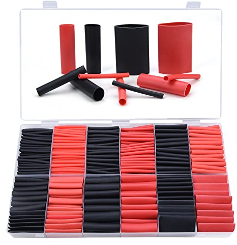 Heat Shrink Tubing Kit, Preciva 410pcs Cable Insulated Sleeving Tubes, Shrink Ratio 3:1, Electric Insulation Heat Shrink Wrap Cable Sleeve, Waterproof Heat Shrink Sleeves, 7 Sizes, 2Colors