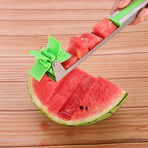 iMountek Watermelon Slicer Stainless Steel Watermelon Cubes Windmill Cutter Melon Knife Fruit Tools Kitchen Gadgets
