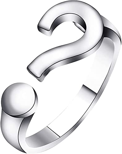 Ringe ästhetisch klobig, Damen Offenes Fragezeichen Ringöffnung Verstellbarer Ring Mode Ring Schmuck, Einfacher Schmuck Ehering Versprechen Ring für Sie Deft verarbeitet