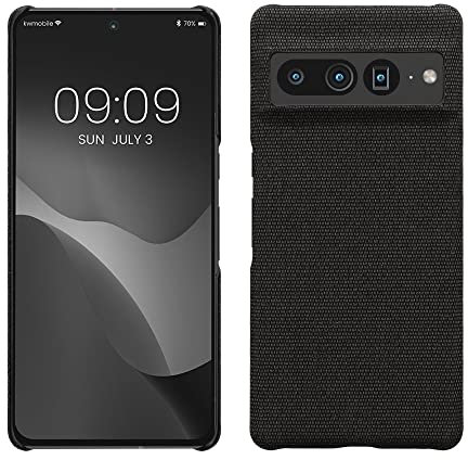 kwmobile Schutzhülle kompatibel mit Google Pixel 7 Pro - Hülle - Stoff Cover Handyhülle - Backcover in Dunkelgrau