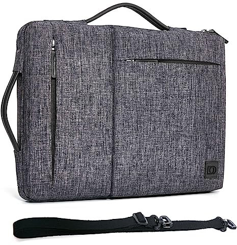 DOMISO 14 Pulgadas Funda Protectora,Bolsa de Hombro para Ordenador portátil Compatible con 14 Lenovo Chromebook S330/ThinkPad A475 A485 E485 T480s/HP ProBook 645 G4/DELL Chromebook 14,Gris