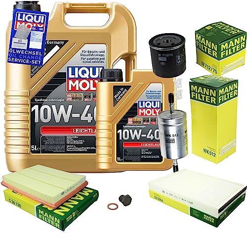 Inspektionspaket 6L LIQUI MOLY 10W-40 für Astra G Kasten CC Caravan 1.6