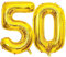 Gold Luftballon 50. Geburtstag Zahl 50 XXL Riesen Folienballon 100cm Geburtstagsdeko Mädchen Junge Ballon Zahl Deko zum Geburtstag