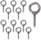 UFURMATE vis en crochets, 12Pcs en acier inoxydable crochets à vis autotaraudeuse avec anneau crochets à œil autotaraudeuse clous à vis pour accrochage intérieur et extérieur (M4x20mm)