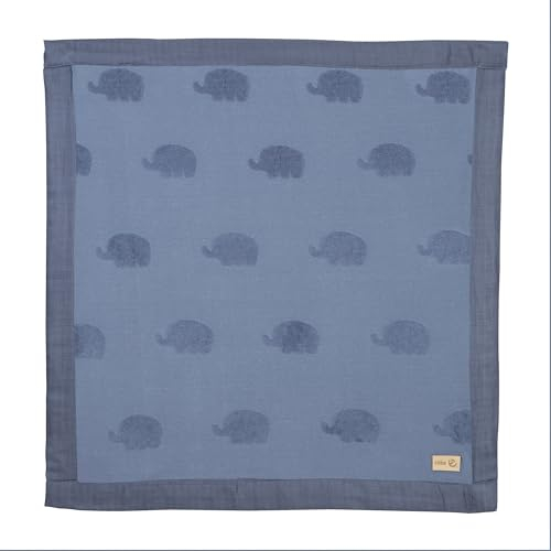 roba Babydecke Lil Elephant 80 x 80 cm – GOTS Zertifiziert – Hellblau De Moon