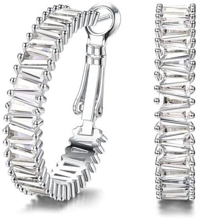 Dochais Creolen für Damen Mädchen 18K Vergoldete Ohrringe, Creolen Ohrringe mit Zirkonia Kreolen Huggie Ohrring with 925 Sterling Silver Post, Statement Hypoallergen Ohrringe Geschenke für Mädchen.