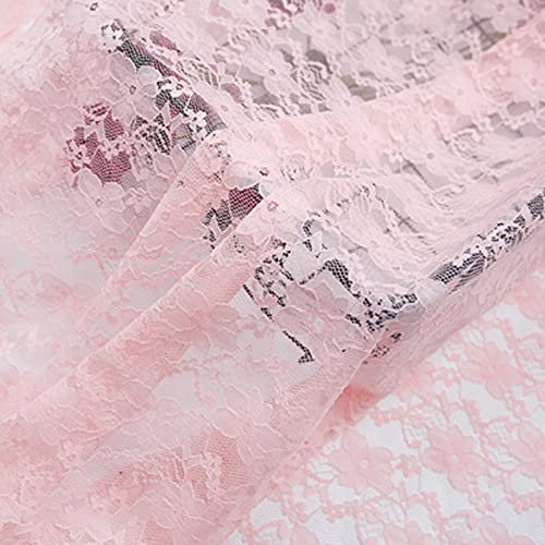 NIANTONG 150 cm Breit Spitzenstoff Spitzenband Spitzenborte Vintage Zierspitze Häkelspitze Dekoband Zierband Für Nähen Handwerk Hochzeit Deko Verkauft Von 1m(Color:Rosa)