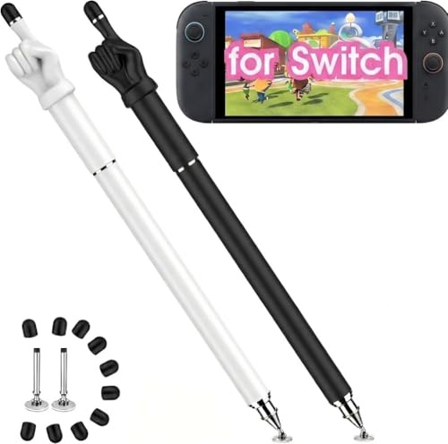 MEKO Lápiz capacitivo 2 en 1 para pantallas táctiles, lápiz capacitivo de alta sensibilidad y precisión para Apple iPad, iPhone, tabletas, todos los dispositivos de pantalla táctil universales (2