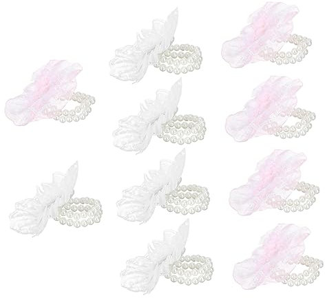 TOPBATHY 10stücke Teiliges Braut Handgelenk Blumenarmband Aus Perlen Und Spitze Für Hochzeiten Elegantes Hochzeitszubehör Für Brautjungfern Und Hochzeitsfeiern