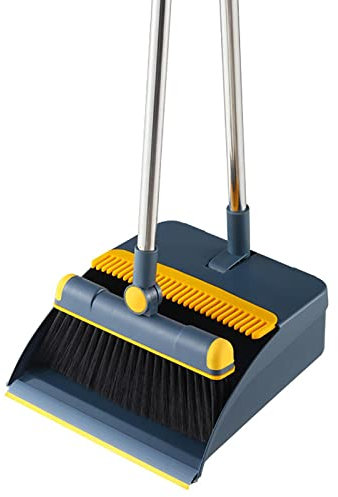 Barredora vertical, escoba de pie con mango largo, juego de escoba y recogedor, combinación de escoba y recogedor, accesorios de limpieza del hogar para cocina, salón, dormitorio, balcón,