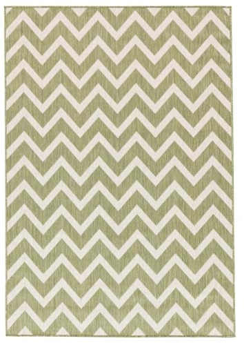 RugVista Capri, In & Outdoor-Teppich, Moderne Teppiche, 200 x 140 cm, Rechteckig, Mittlerer Stapel, Küche, Patio, Nur Handwäsche, UV-beständig, Olivgrün