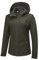 Outdoor Ventures Veste softshell imperméable pour femme - Coupe-vent - Avec capuche - Veste de sport légère - Veste fonctionnelle pour le cyclisme, la randonnée, vert bronze, 42