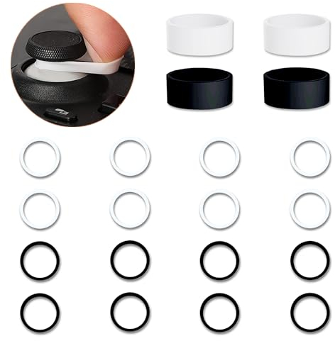 YIMATEECO Joystick Schutz Silikon Ringe, 20Stü Unsichtbarer Elastischer Joystick Schutzring Schutzhülle Zubehör Kompatibel mit Steam Deck/Xbox/Switch Pro/PS4/PS5 Joystick (Schwarz+Weiß, 20 Stück)
